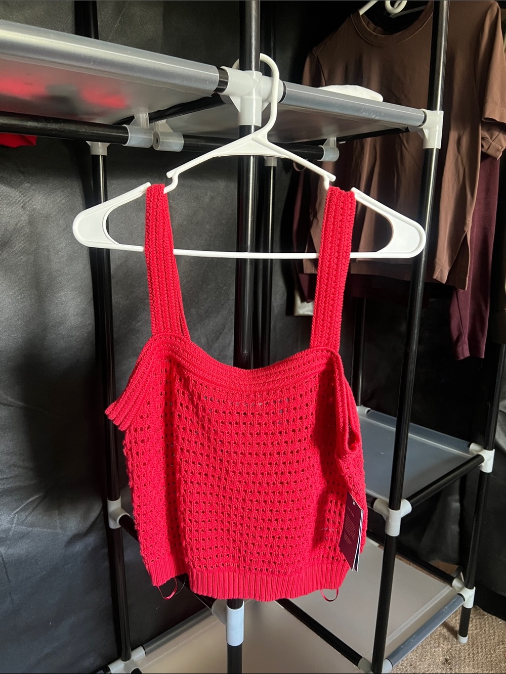 Universal Thread Red Crochet Knit Tank Top
